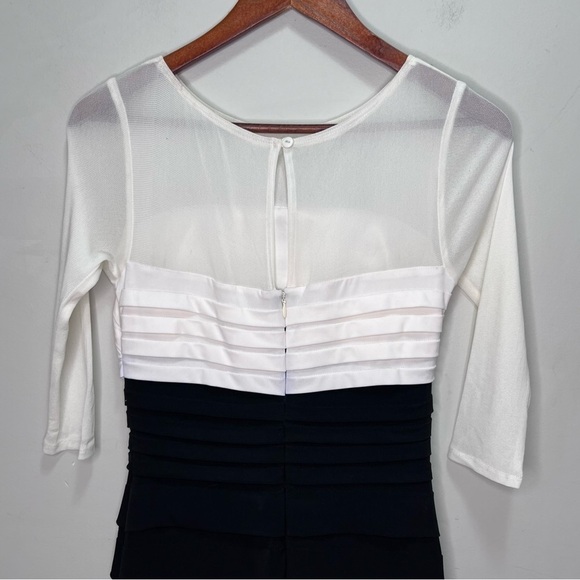 LAURA Black & White Ruffled Bodycon Dress Size 8 - Picture 6 of 9